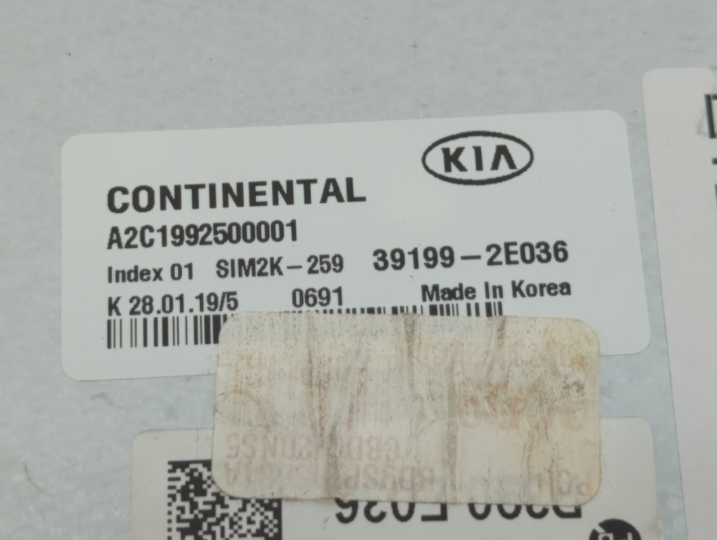 2019-2021 Kia Forte PCM Engine Control Computer ECU ECM PCU OEM P/N:39199-2E036 Fits Fits 2019 2020 2021 OEM Used Auto Parts