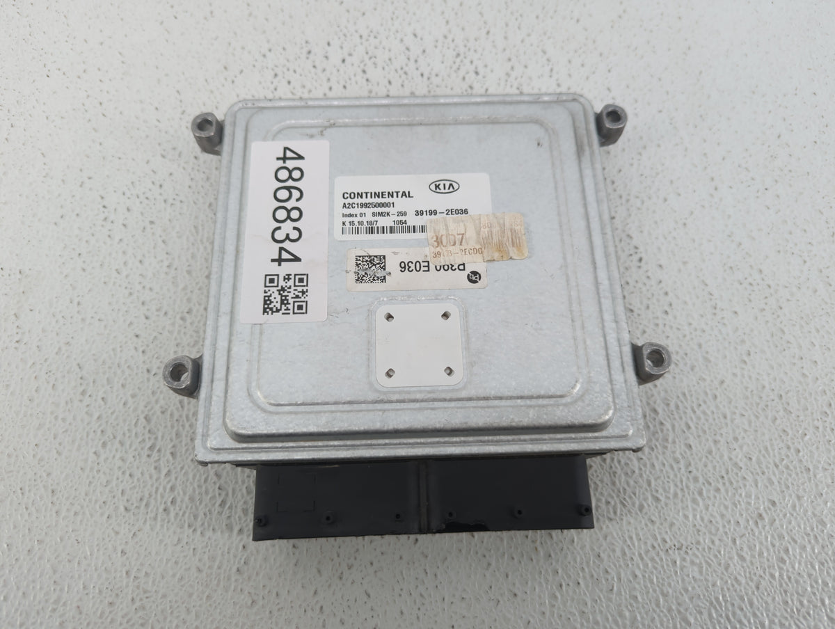 2019-2021 Kia Forte PCM Engine Control Computer ECU ECM PCU OEM P/N:39199-2E036 Fits 2019 2020 2021 OEM Used Auto Parts - Oe