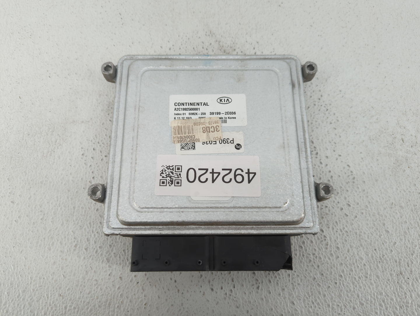 2019-2021 Kia Forte PCM Engine Control Computer ECU ECM PCU OEM P/N:39199-2E036 Fits Fits 2019 2020 2021 OEM Used Auto Parts