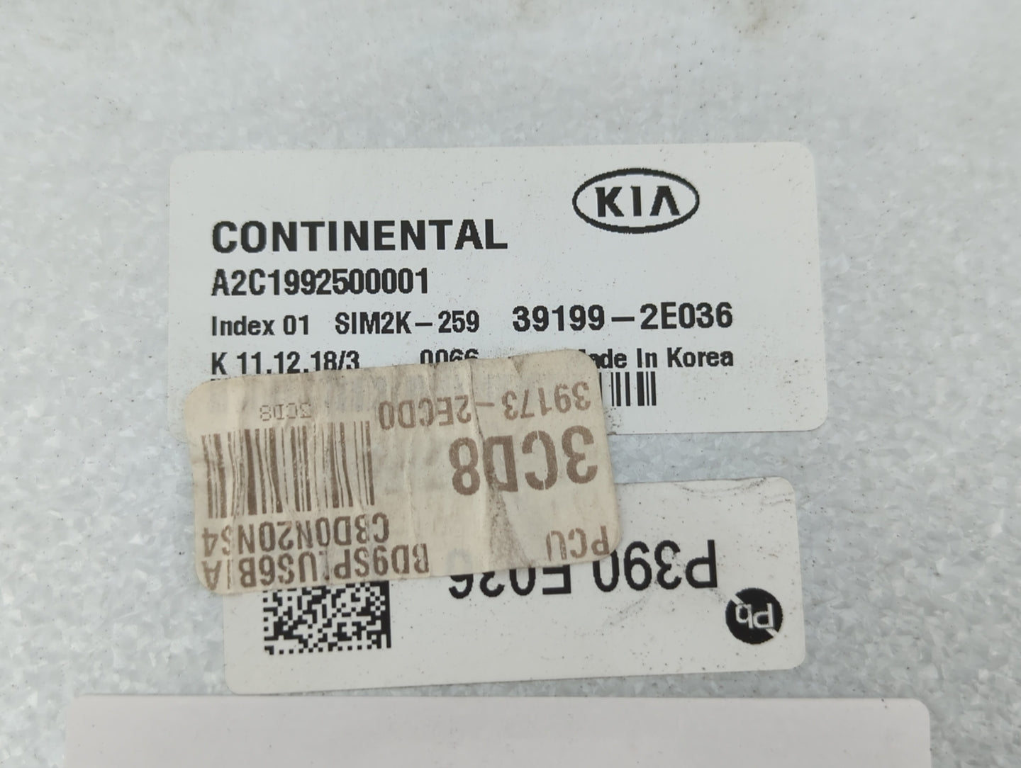 2019-2021 Kia Forte PCM Engine Control Computer ECU ECM PCU OEM P/N:39199-2E036 Fits Fits 2019 2020 2021 OEM Used Auto Parts