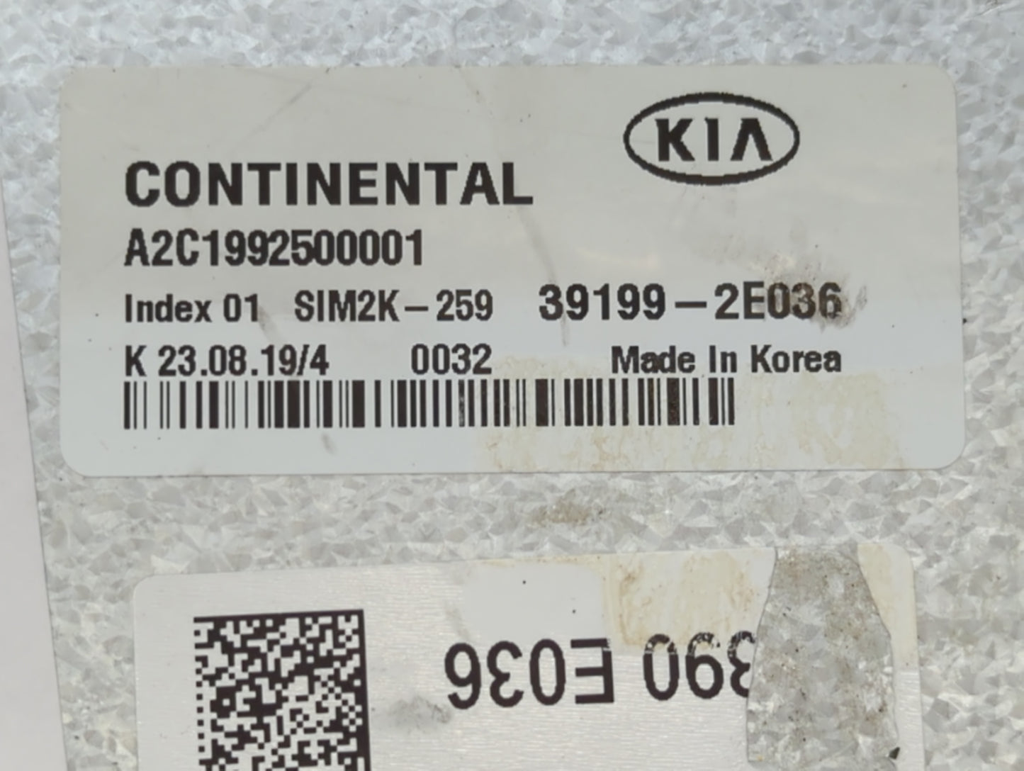 2019-2021 Kia Forte PCM Engine Control Computer ECU ECM PCU OEM P/N:39199-2E036 Fits Fits 2019 2020 2021 OEM Used Auto Parts