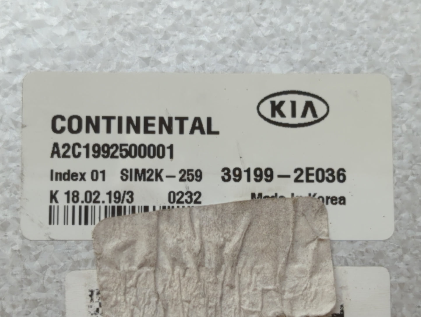 2019-2021 Kia Forte PCM Engine Control Computer ECU ECM PCU OEM P/N:39199-2E036 Fits Fits 2019 2020 2021 OEM Used Auto Parts