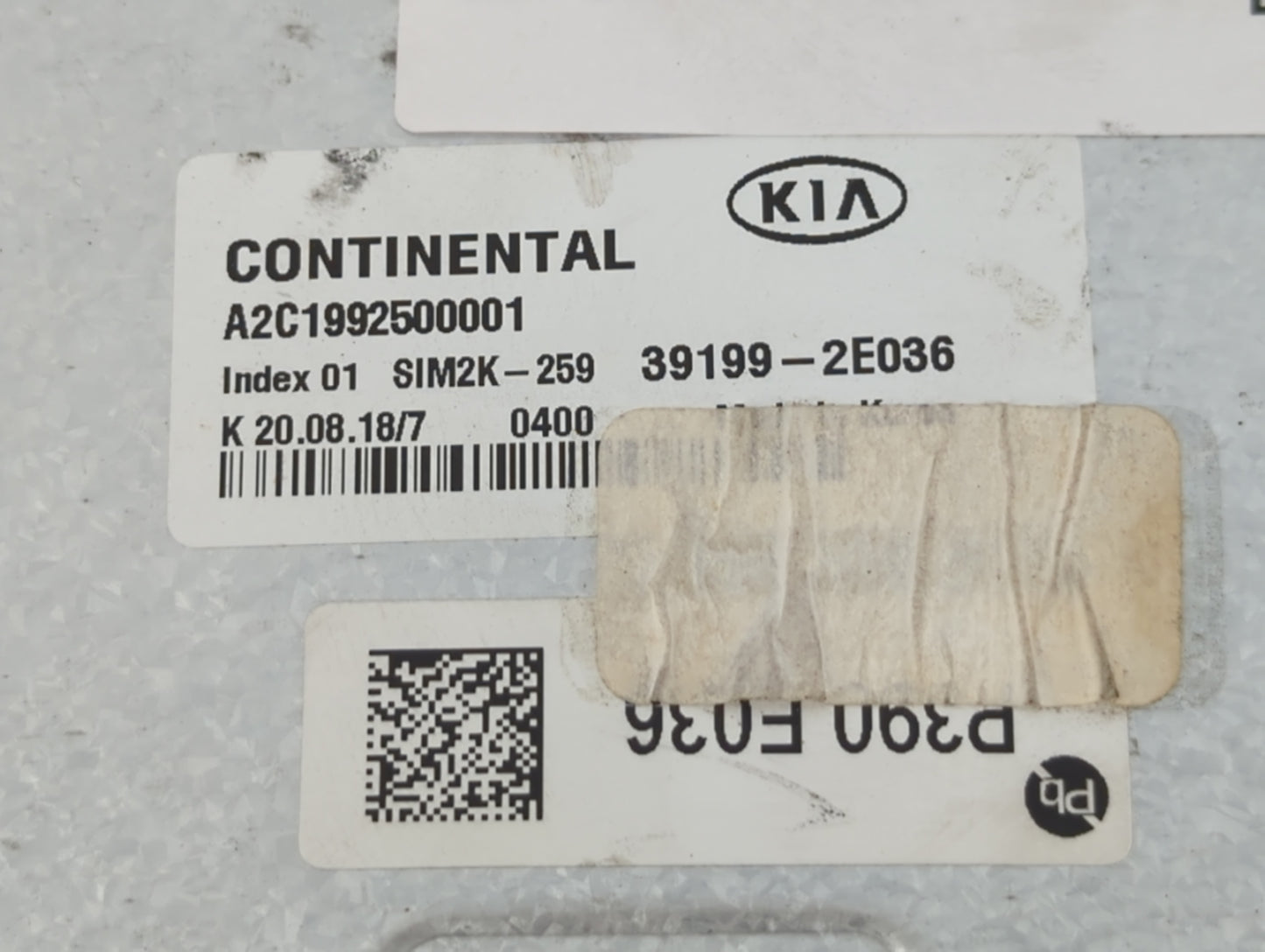 2019-2021 Kia Forte PCM Engine Control Computer ECU ECM PCU OEM P/N:39199-E036 Fits Fits 2019 2020 2021 OEM Used Auto Parts 
