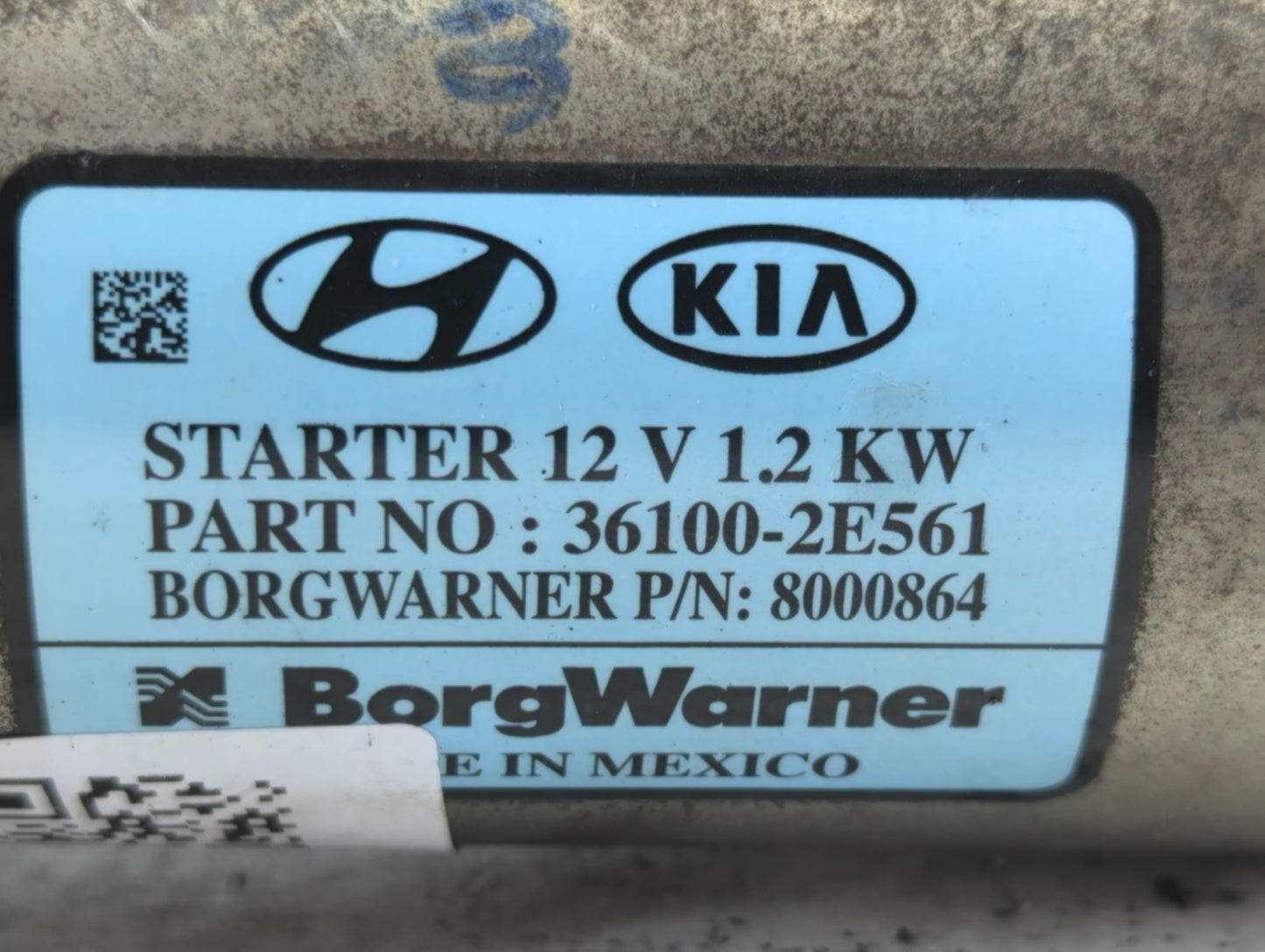 2017-2022 Kia Forte Car Starter Motor Solenoid OEM P/N:8000864 36100-2E561 Fits Fits 2017 2018 2019 2020 2021 2022 OEM Used 