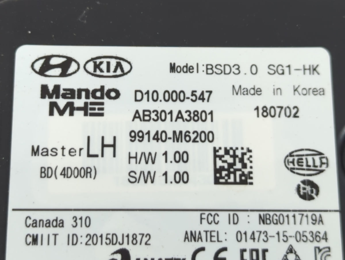 2019 Kia Forte BLIND SPORT RADAR - Oemusedautoparts1.com