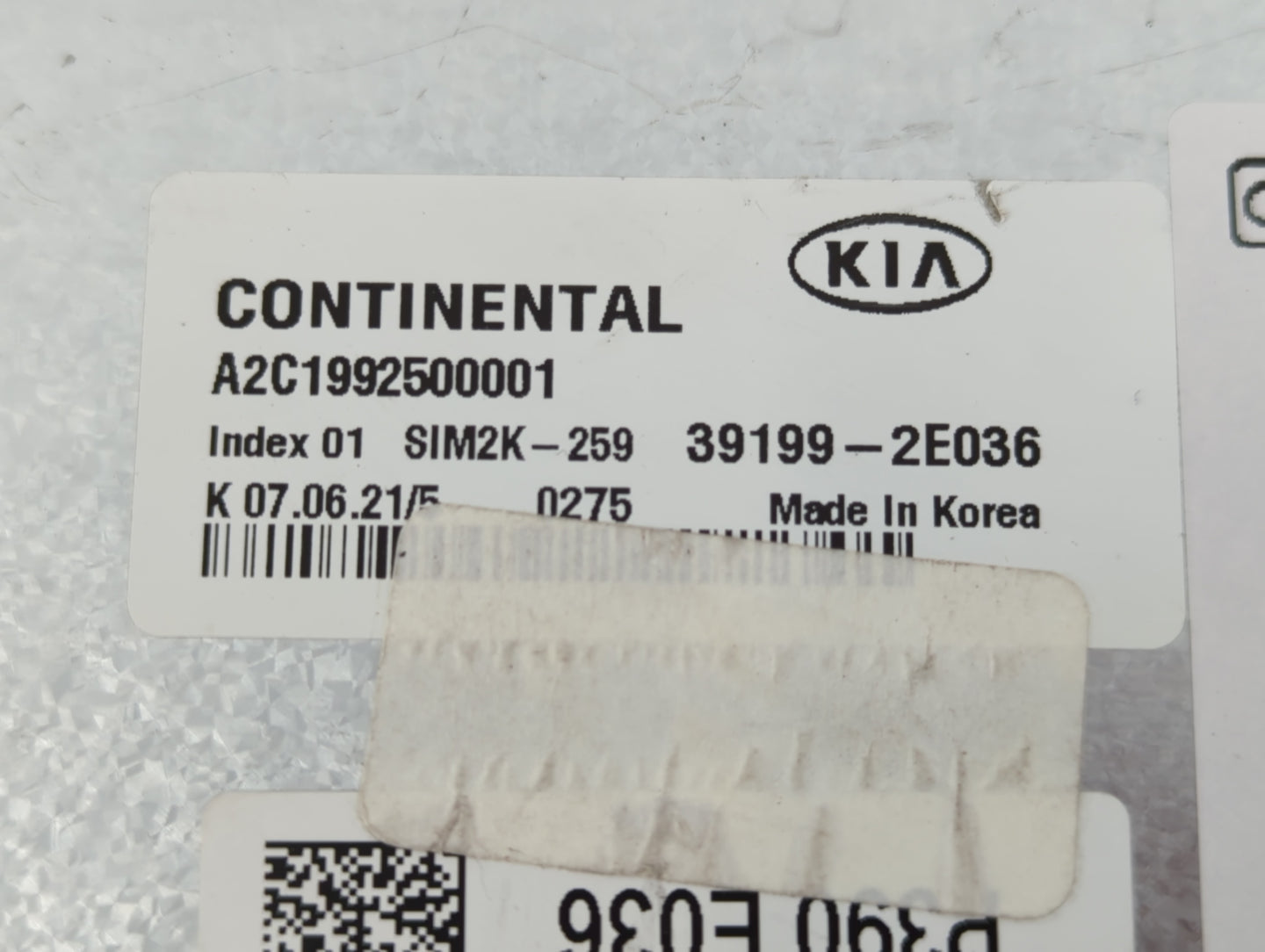 2019-2021 Kia Forte PCM Engine Control Computer ECU ECM PCU OEM P/N:39199-2E036 Fits Fits 2019 2020 2021 OEM Used Auto Parts