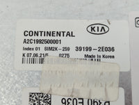 2019-2021 Kia Forte PCM Engine Control Computer ECU ECM PCU OEM P/N:39199-2E036 Fits Fits 2019 2020 2021 OEM Used Auto Parts