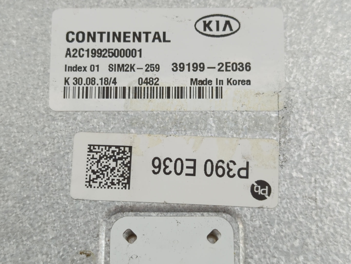 2019-2021 Kia Forte PCM Engine Control Computer ECU ECM PCU OEM P/N:39199-2E036 Fits Fits 2019 2020 2021 OEM Used Auto Parts