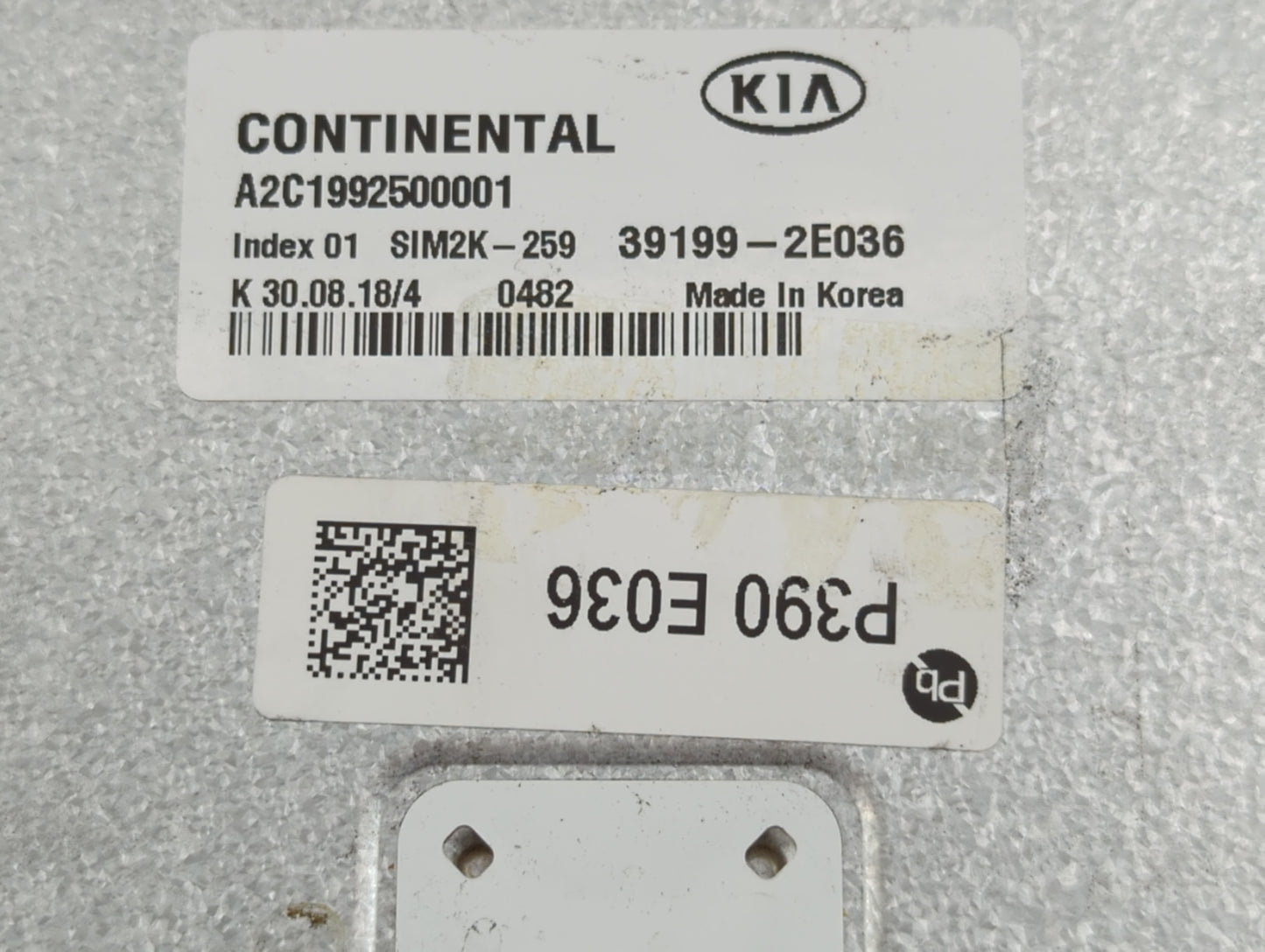 2019-2021 Kia Forte PCM Engine Control Computer ECU ECM PCU OEM P/N:39199-2E036 Fits Fits 2019 2020 2021 OEM Used Auto Parts