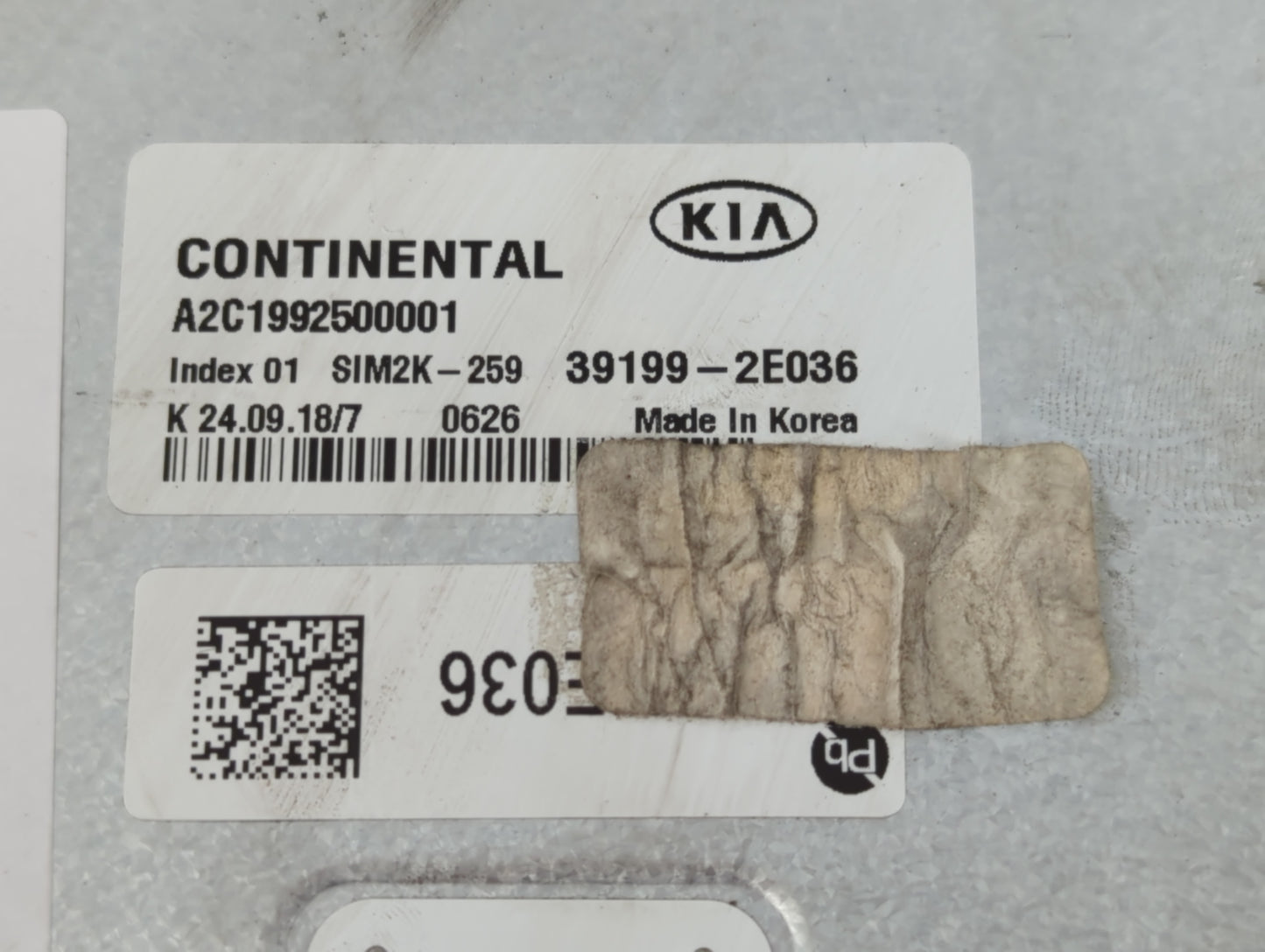 2019-2021 Kia Forte PCM Engine Control Computer ECU ECM PCU OEM P/N:39199-2E036 Fits Fits 2019 2020 2021 OEM Used Auto Parts