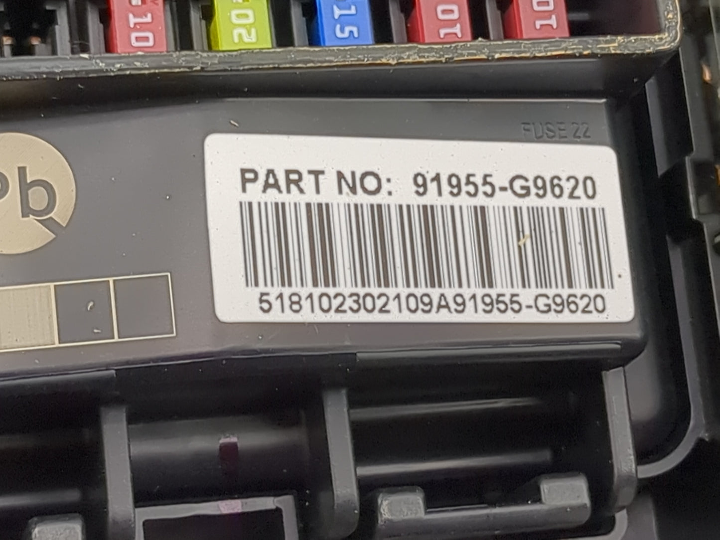 2019 Kia G70 Fusebox Fuse Box Panel Relay Module P/N:91955-G9620 18980-09400, 18980-09450 Fits Fits 2020 2021 OEM Used Auto 