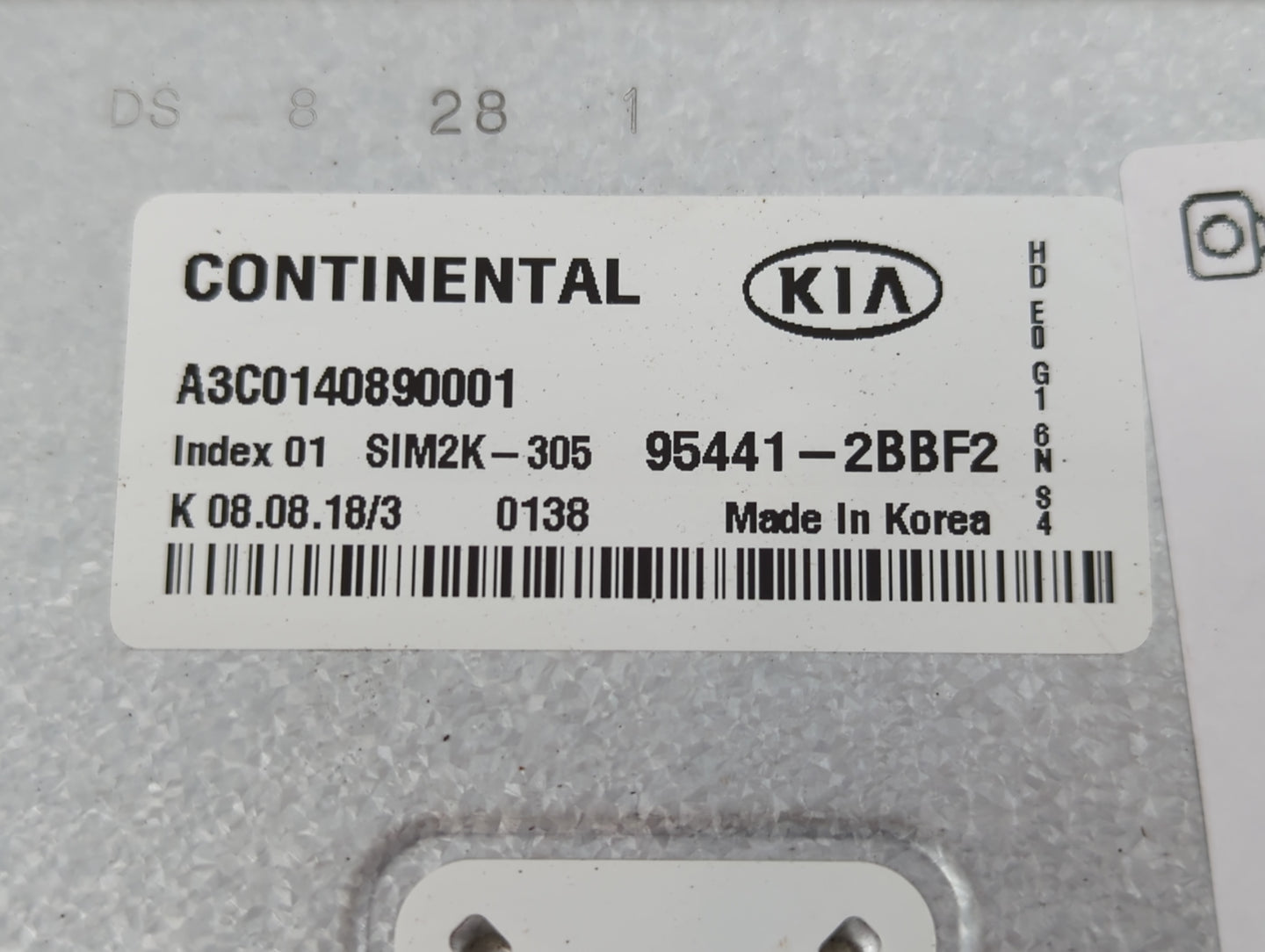 2018-2020 Kia Niro PCM Engine Control Computer ECU ECM PCU OEM P/N:95441-2BBF2 Fits Fits 2018 2019 2020 OEM Used Auto Parts 