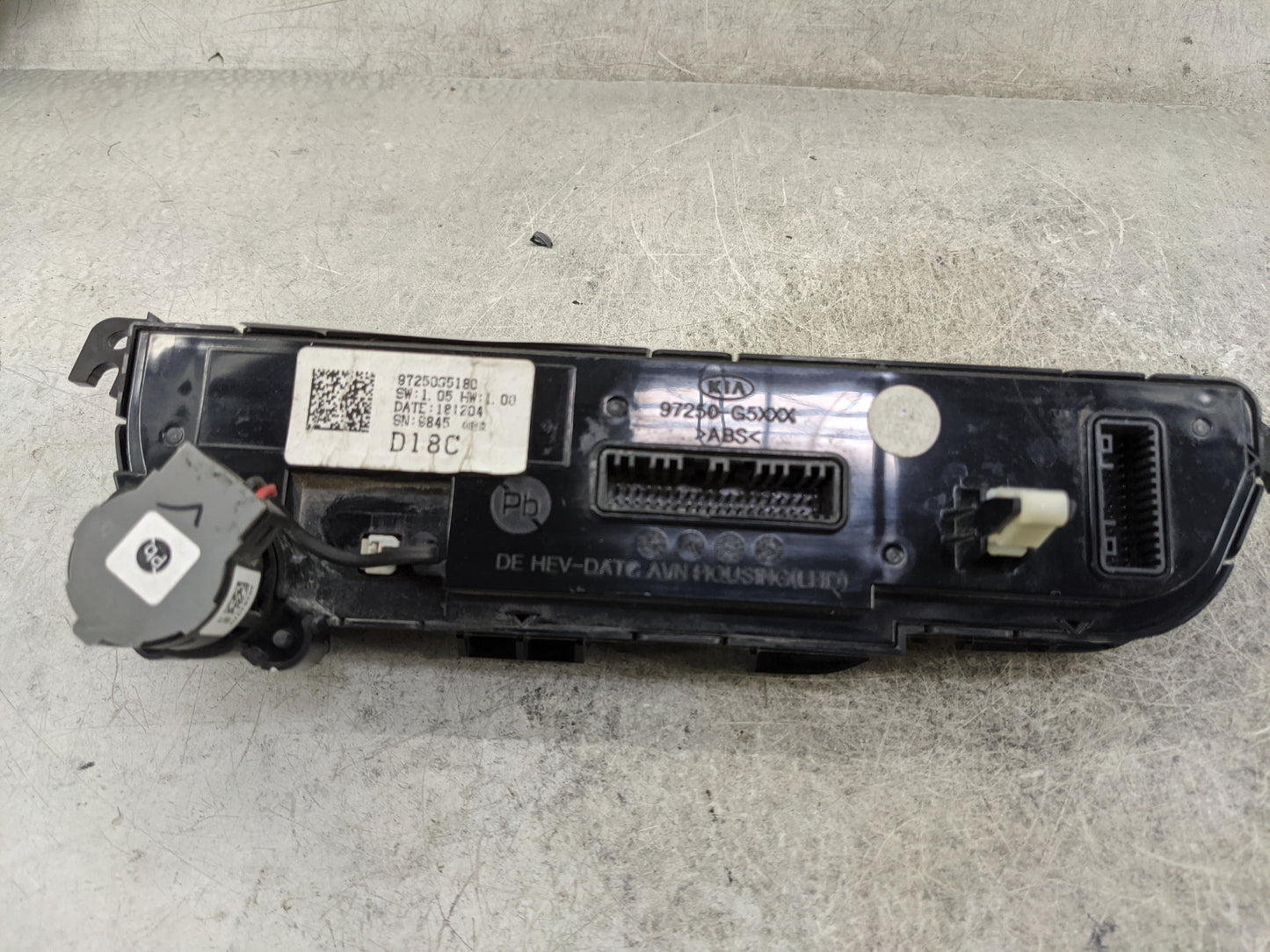 2019 Kia Niro Climate Control Module Temperature AC/Heater Replacement P/N:97250G5180 97250-G5XXX Fits OEM Used Auto Parts -