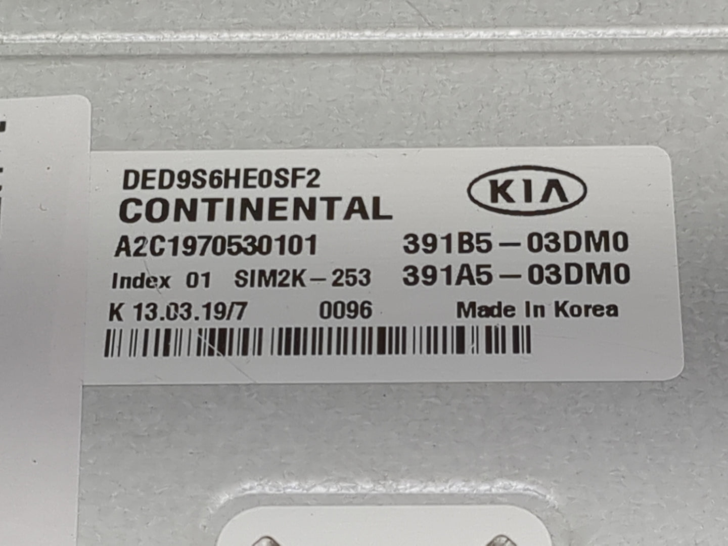 2019-2020 Kia Niro PCM Engine Control Computer ECU ECM PCU OEM P/N:391B5-03DM0 391A5-03DM0, A2C1970530101 Fits Fits 2019 202