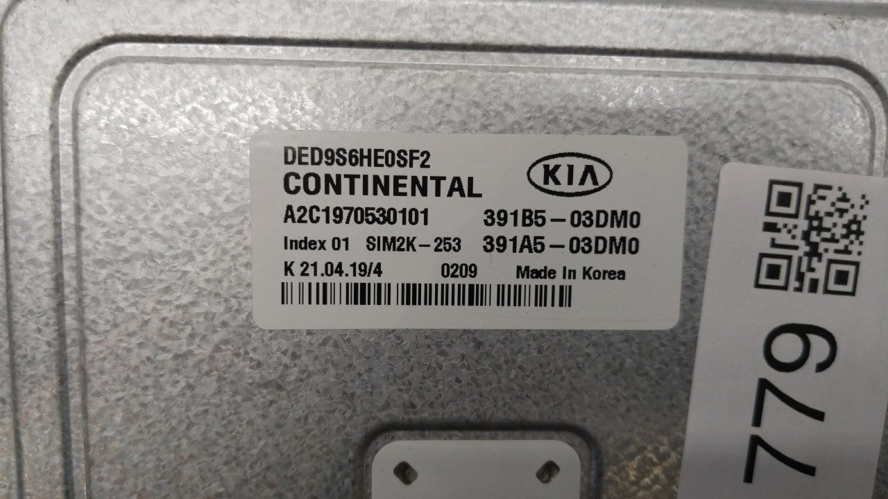 2019 Kia Niro PCM Engine Control Computer ECU ECM PCU OEM P/N:391B1-03DM0 Fits OEM Used Auto Parts - Oemusedautoparts1.com