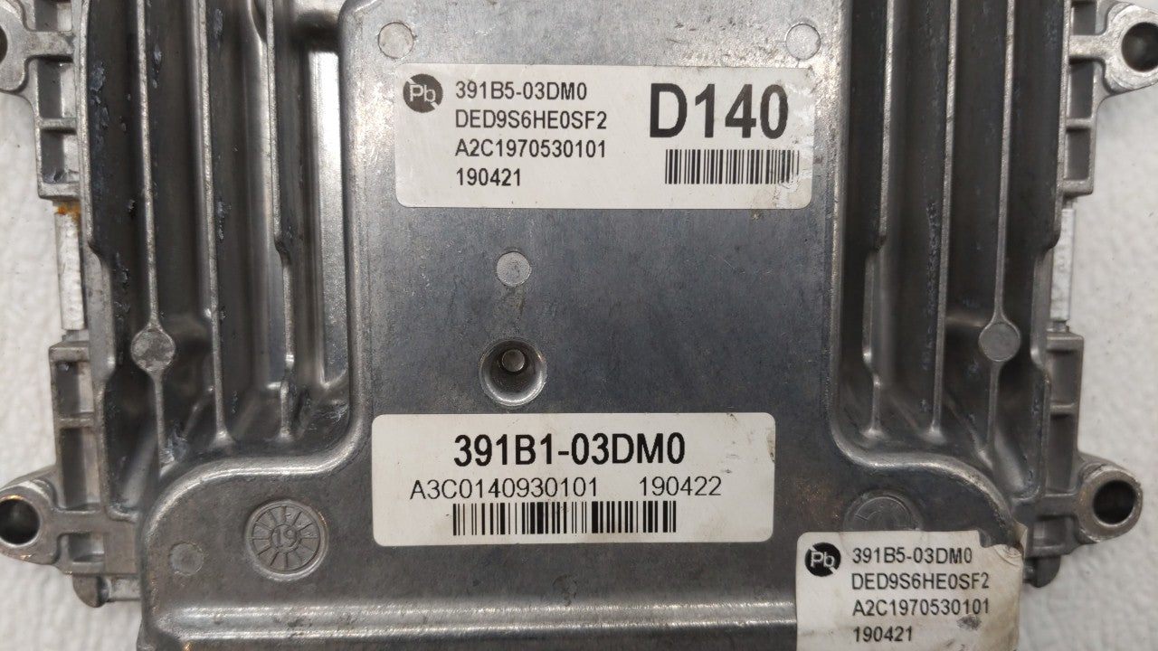 2019 Kia Niro PCM Engine Control Computer ECU ECM PCU OEM P/N:391B1-03DM0 Fits OEM Used Auto Parts - Oemusedautoparts1.com