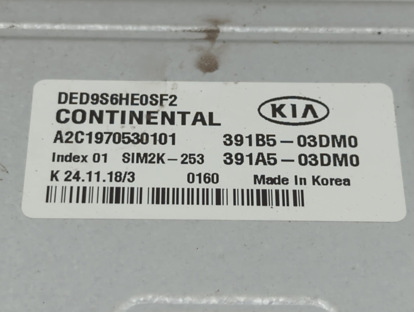 2019 Kia Niro PCM Engine Control Computer ECU ECM PCU OEM P/N:391A5-03DM0 391B5-03DM0, 391B1-03DM0 Fits OEM Used Auto Parts 