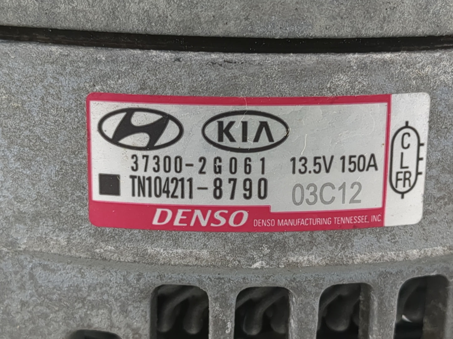 2016-2020 Kia Optima Alternator Replacement Generator Charging Assembly Engine OEM P/N:37300-2G061 Fits OEM Used Auto Parts 