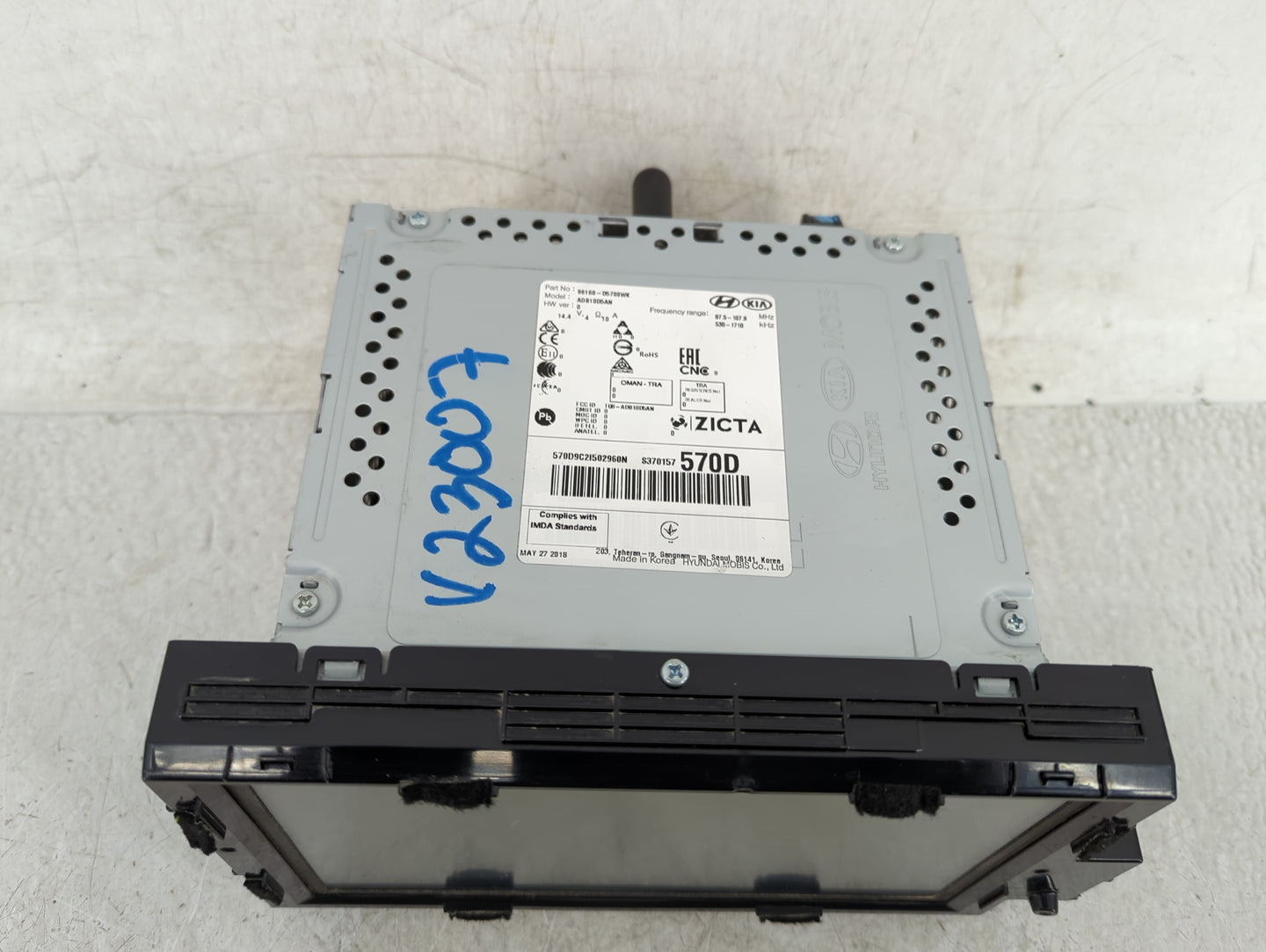 2019-2020 Kia Optima Radio AM FM Cd Player Receiver Replacement P/N:96160-D5700WK Fits Fits 2019 2020 OEM Used Auto Parts - 