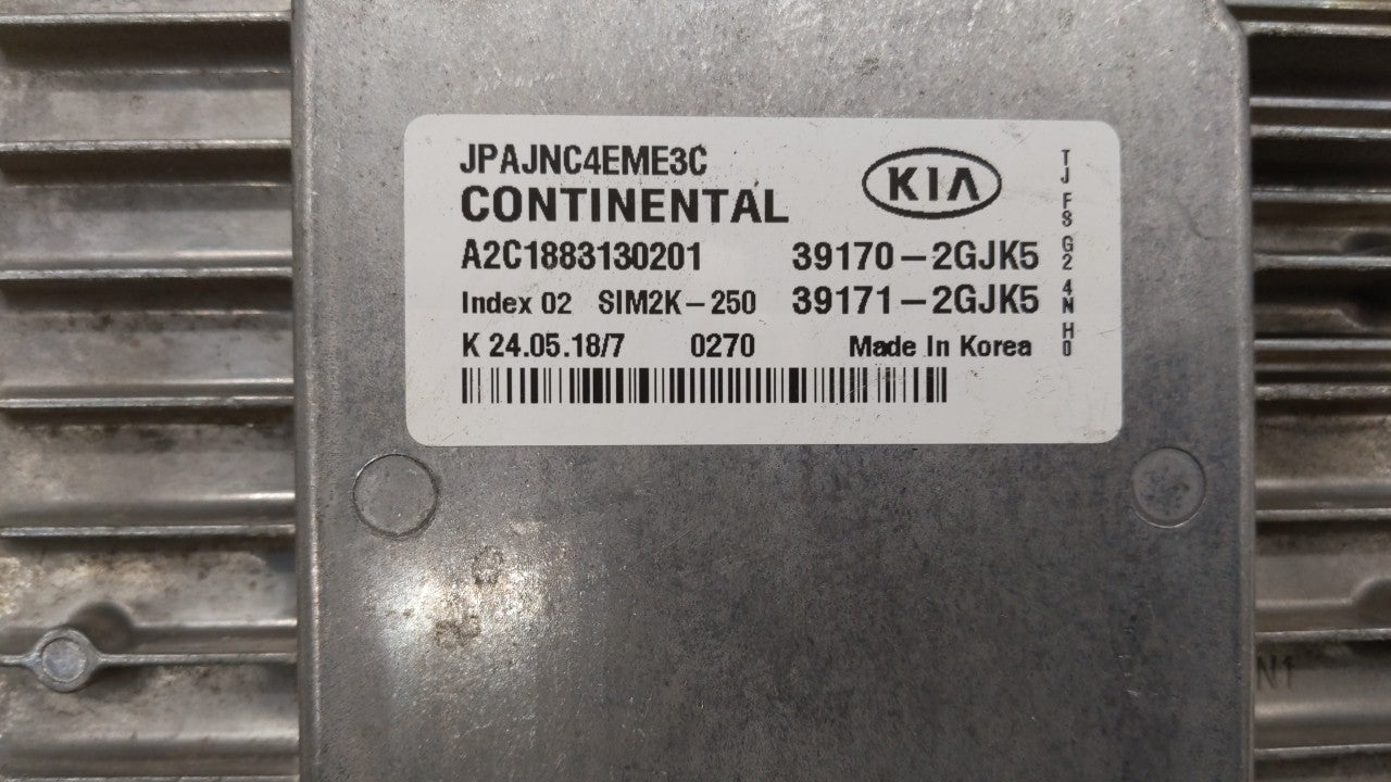 2019 Kia Optima PCM Engine Control Computer ECU ECM PCU OEM P/N:39199-2G028 39170-2GJK5, 39171-2GJK5 Fits OEM Used Auto Part