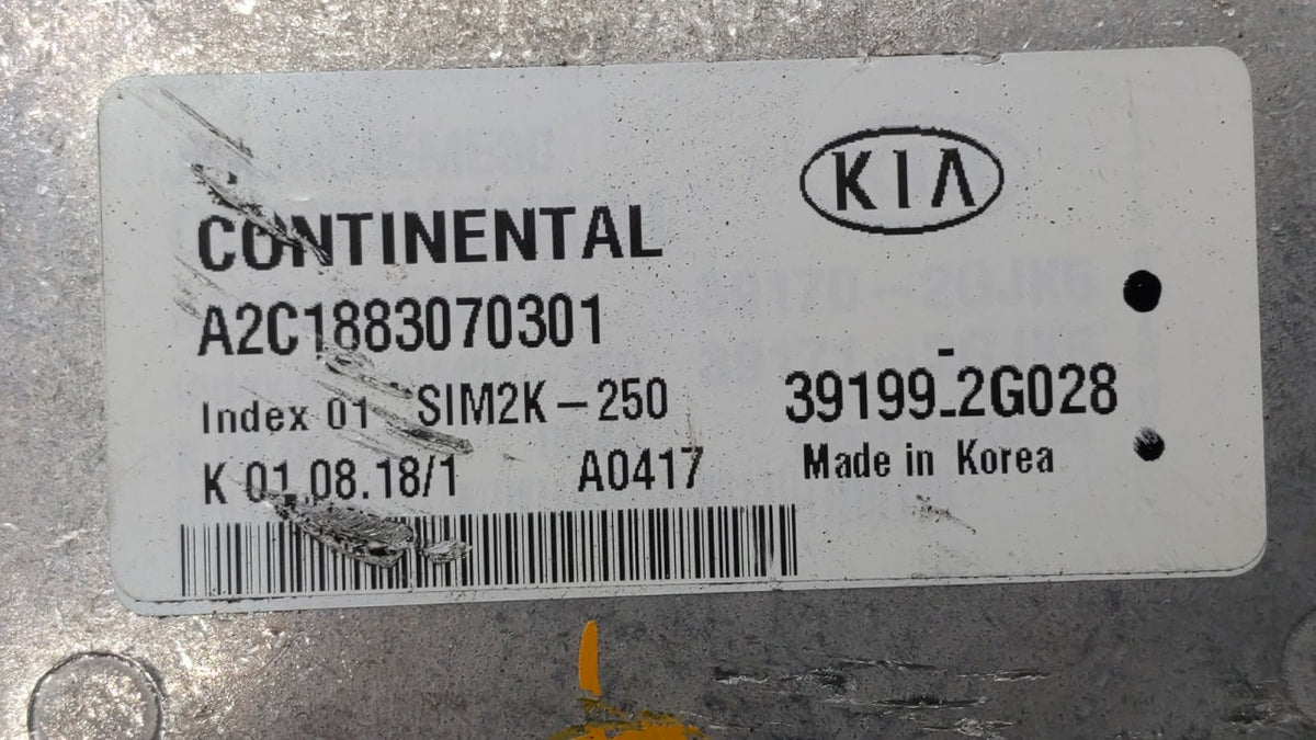 2019-2020 Kia Optima PCM Engine Control Computer ECU ECM PCU OEM P/N:39171-2GJK5 39199-2G028 Fits 2019 2020 OEM Used Auto Pa