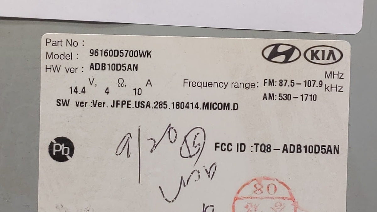 2019-2019 Kia Optima Am Fm Cd Player Radio Receiver 278816 - Oemusedautoparts1.com
