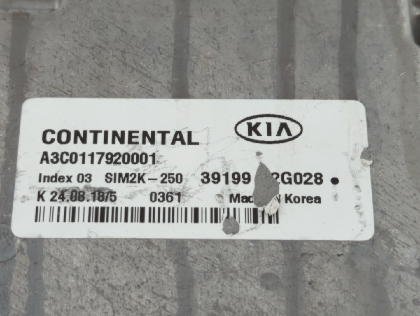 2019 Kia Optima PCM Engine Control Computer ECU ECM PCU OEM P/N:39119-2G028 Fits OEM Used Auto Parts - Oemusedautoparts1.com