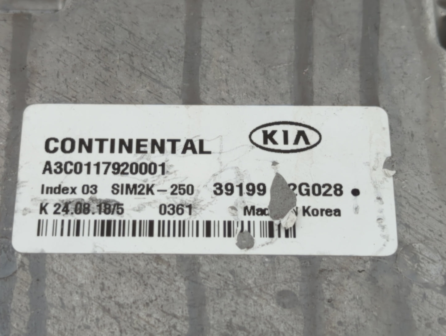 2019 Kia Optima PCM Engine Control Computer ECU ECM PCU OEM P/N:39119-2G028 Fits OEM Used Auto Parts - Oemusedautoparts1.com