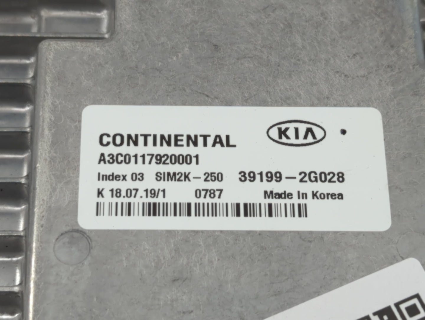 2019 Kia Optima PCM Engine Control Computer ECU ECM PCU OEM P/N:39199-2G028 39170-2GJK0, 39171-2GJK0 Fits OEM Used Auto Part