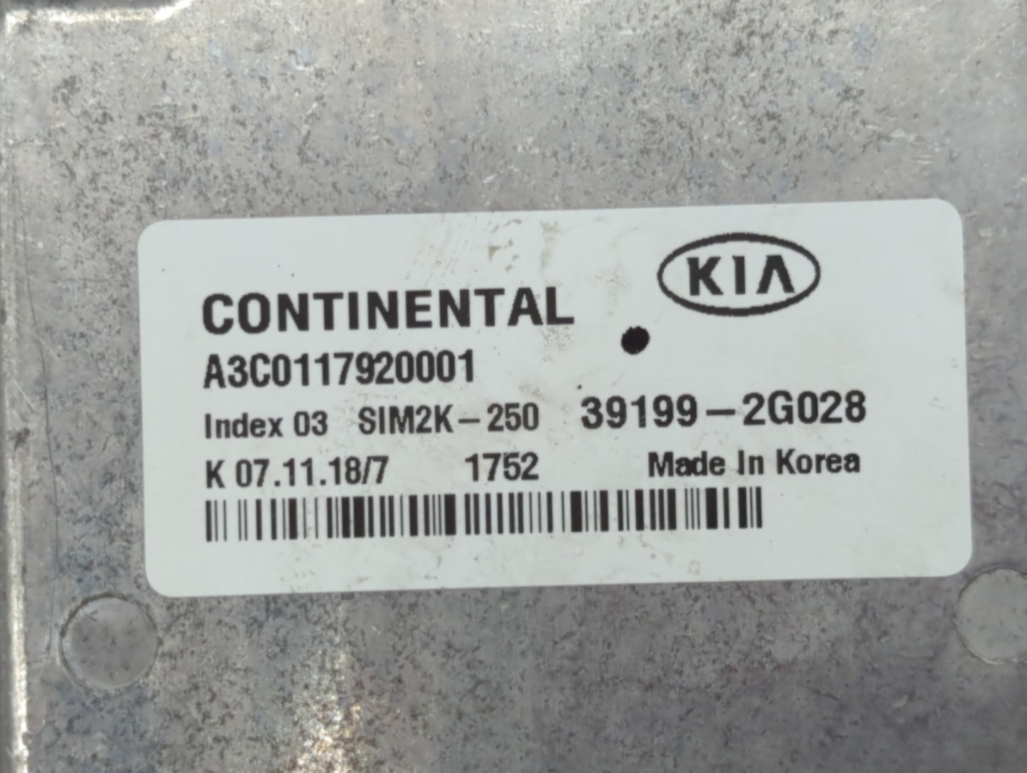 2019 Kia Optima PCM Engine Control Computer ECU ECM PCU OEM P/N:39171-2GJK5 39170-2GJK5, 39199-2G028 Fits OEM Used Auto Part