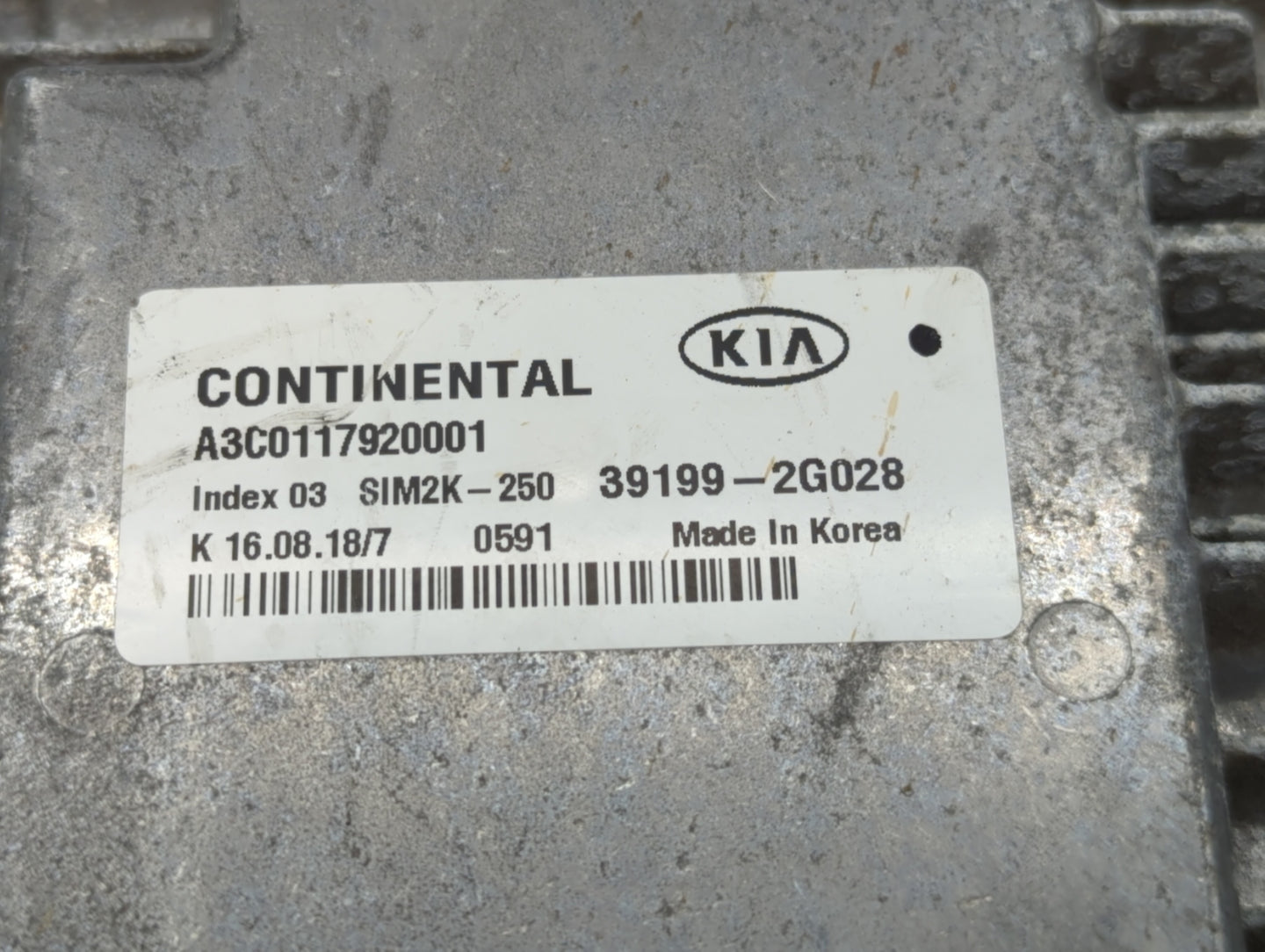 2019-2020 Kia Optima PCM Engine Control Computer ECU ECM PCU OEM P/N:39199-2G028 Fits Fits 2019 2020 OEM Used Auto Parts - O