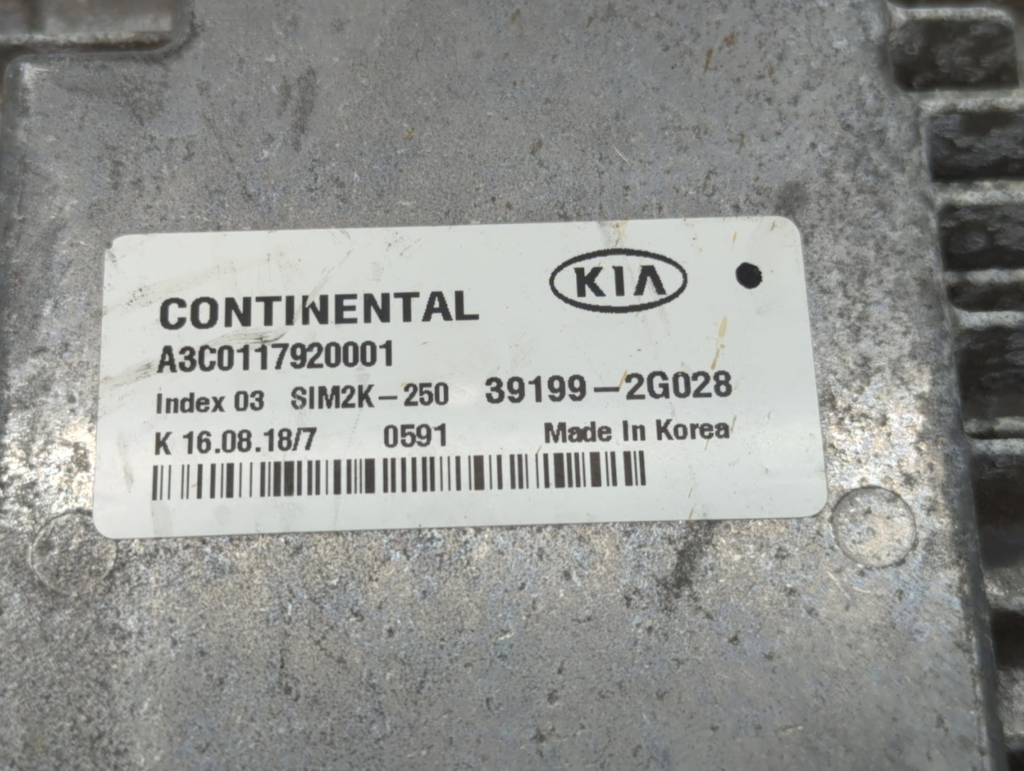 2019-2020 Kia Optima PCM Engine Control Computer ECU ECM PCU OEM P/N:39199-2G028 Fits Fits 2019 2020 OEM Used Auto Parts - O
