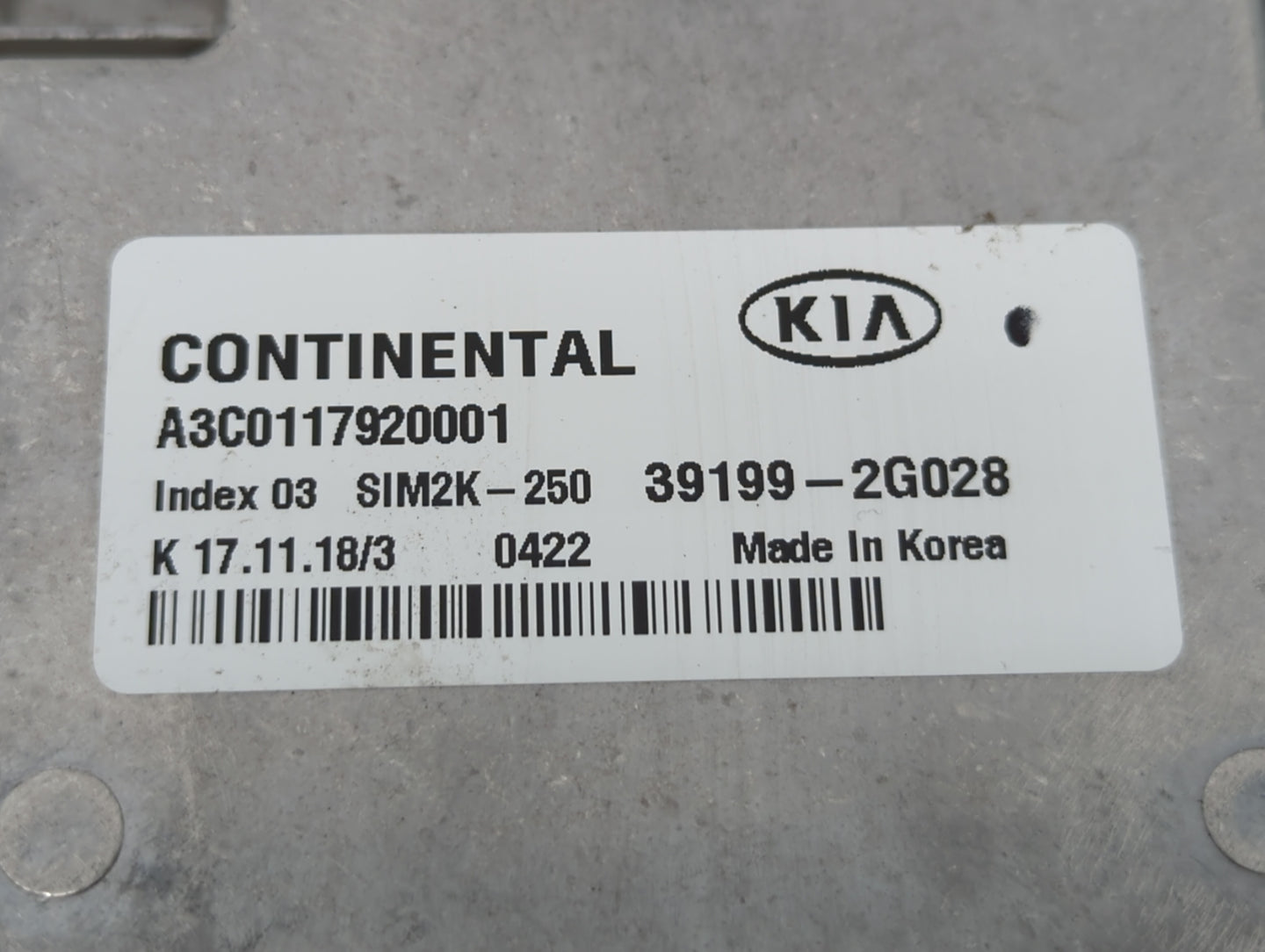 2019-2020 Kia Optima PCM Engine Control Computer ECU ECM PCU OEM P/N:39199-2G028 Fits Fits 2019 2020 OEM Used Auto Parts - O