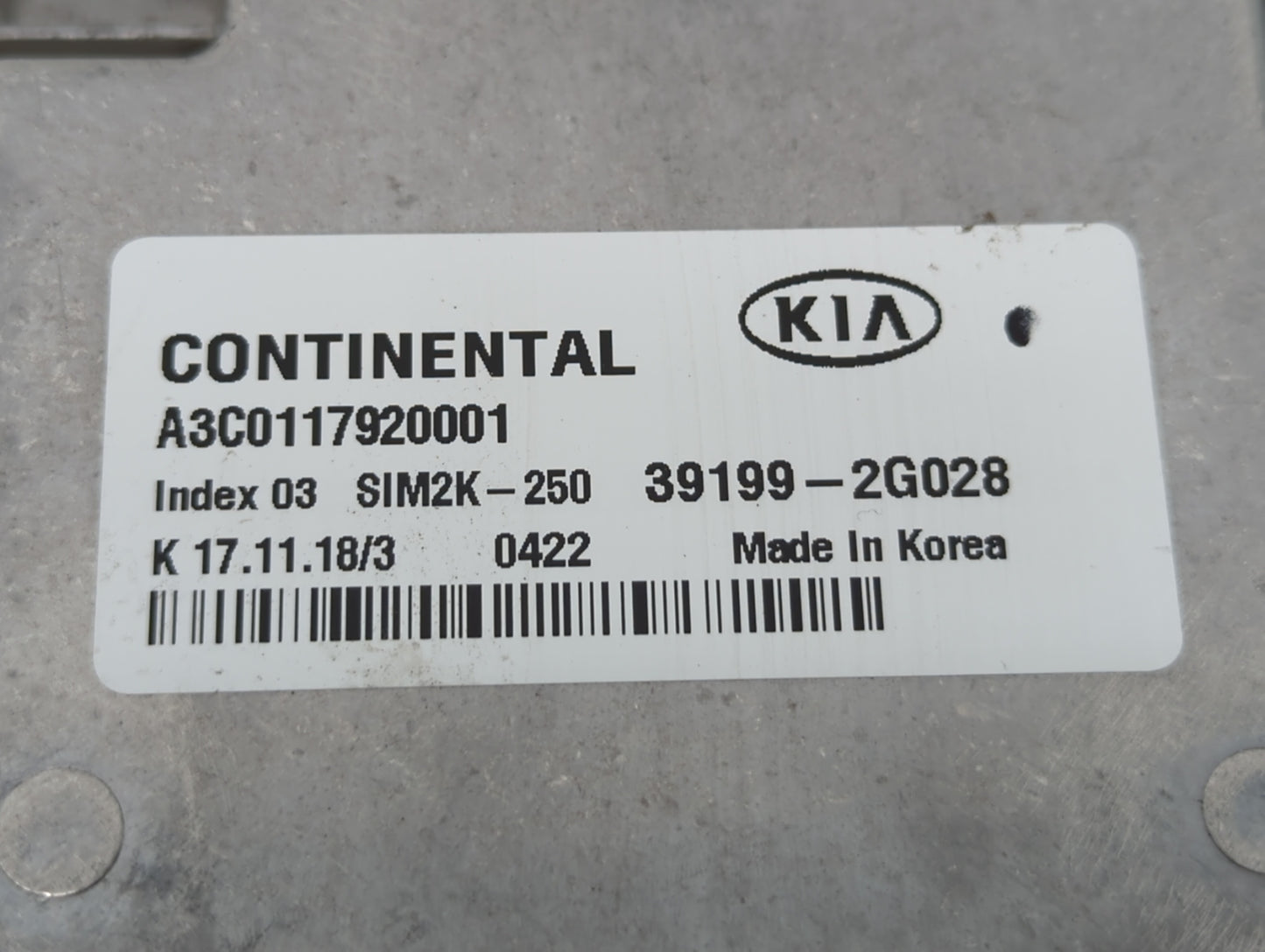 2019-2020 Kia Optima PCM Engine Control Computer ECU ECM PCU OEM P/N:39199-2G028 Fits Fits 2019 2020 OEM Used Auto Parts - O