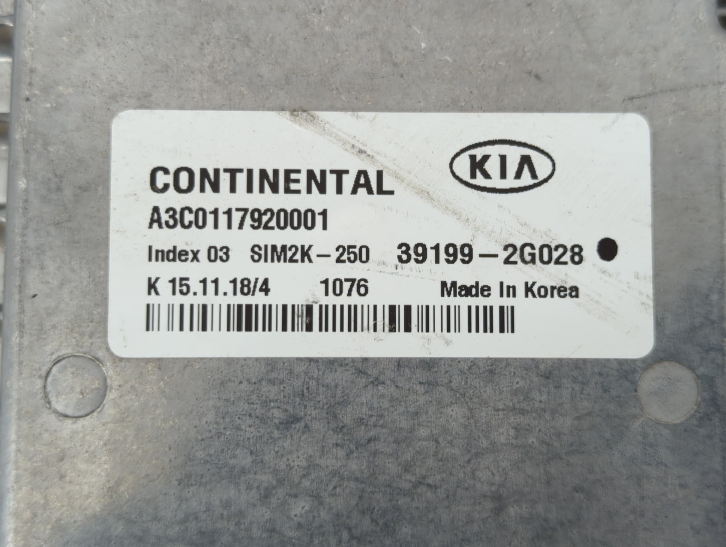 2019-2020 Kia Optima PCM Engine Control Computer ECU ECM PCU OEM P/N:39199-2G028 Fits Fits 2019 2020 OEM Used Auto Parts - O