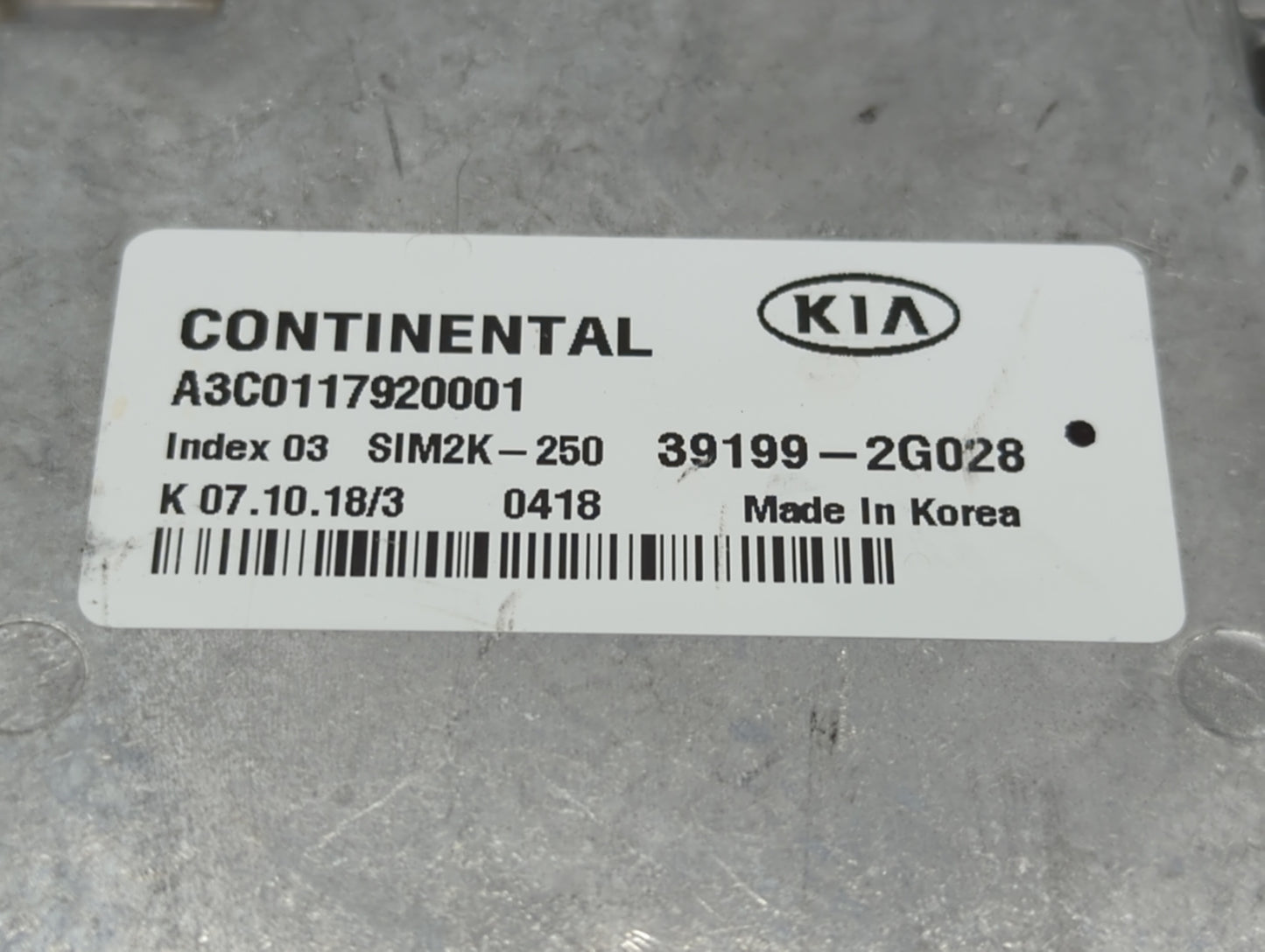 2019-2020 Kia Optima PCM Engine Control Computer ECU ECM PCU OEM P/N:39199-2G028 Fits Fits 2019 2020 OEM Used Auto Parts - O