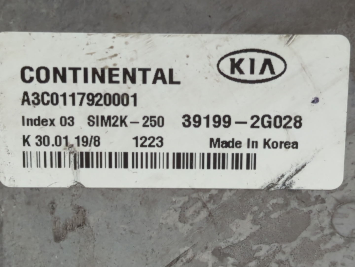 2019-2020 Kia Optima PCM Engine Control Computer ECU ECM PCU OEM P/N:39199-2G028 Fits Fits 2019 2020 OEM Used Auto Parts - O