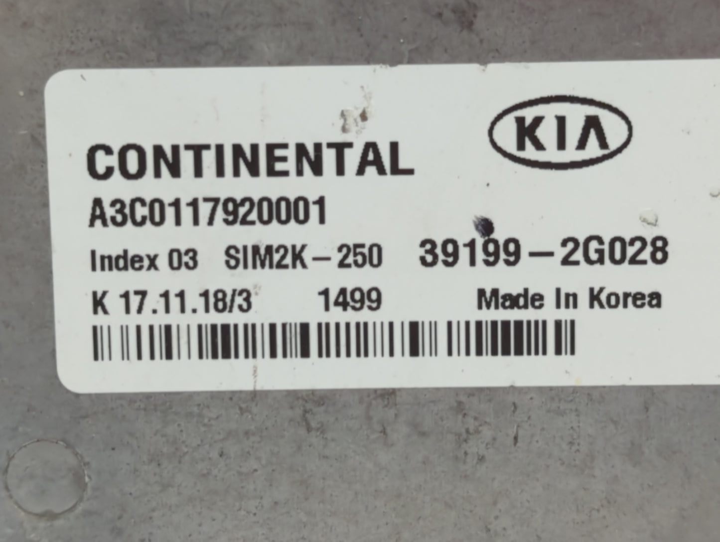 2019-2020 Kia Optima PCM Engine Control Computer ECU ECM PCU OEM P/N:39199-2G028 Fits Fits 2019 2020 OEM Used Auto Parts - O