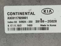 2019-2020 Kia Optima PCM Engine Control Computer ECU ECM PCU OEM P/N:39199-2G028 Fits Fits 2019 2020 OEM Used Auto Parts - O