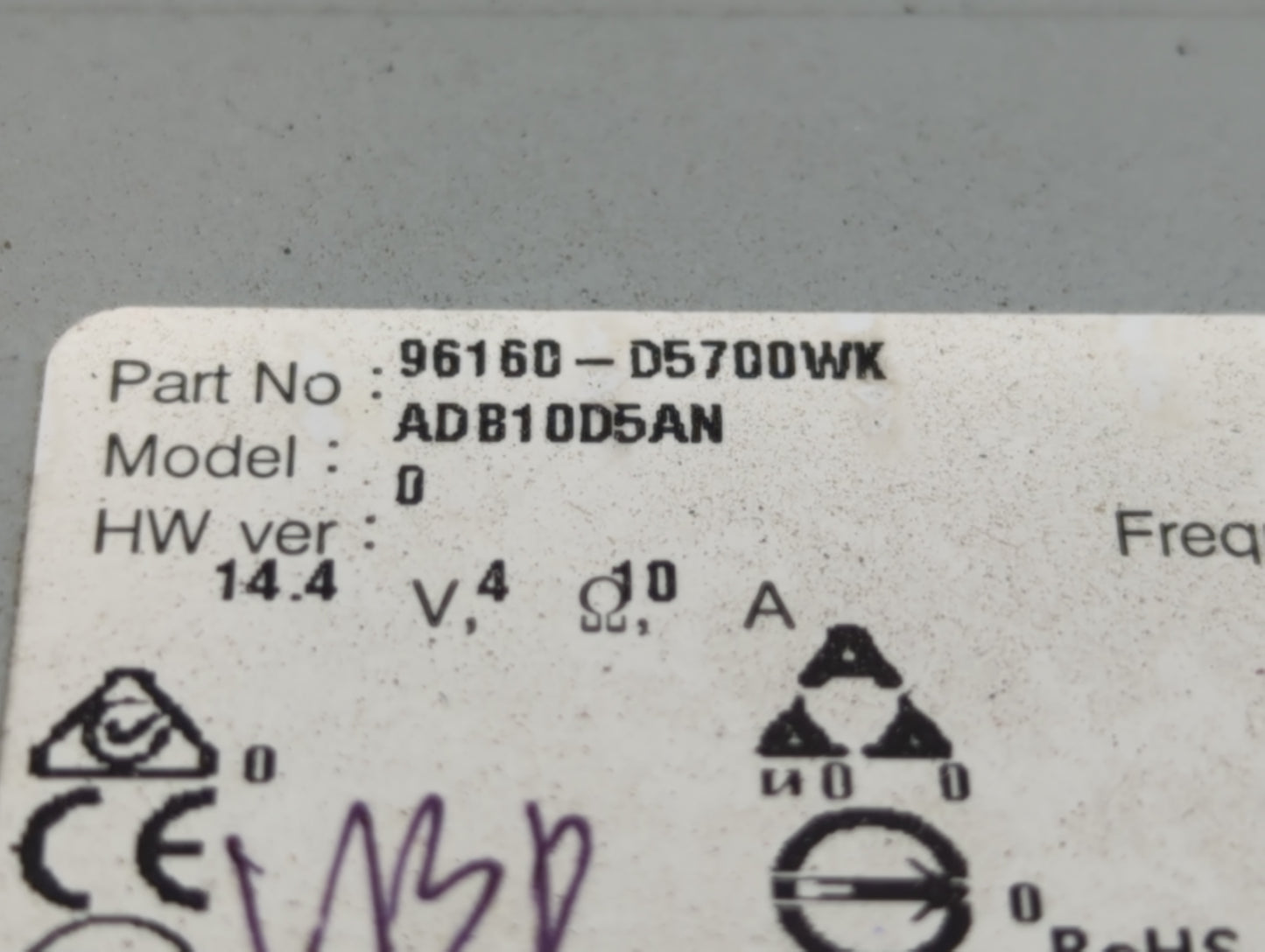 2019-2020 Kia Optima Radio AM FM Cd Player Receiver Replacement P/N:ADB10D5AN 96160D5700WK Fits Fits 2019 2020 OEM Used Auto