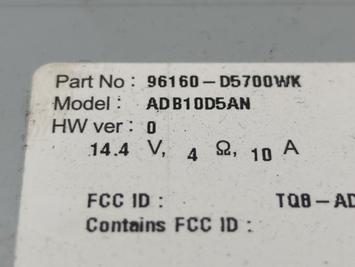 2019-2020 Kia Optima Radio AM FM Cd Player Receiver Replacement P/N:ADB10D5AN 96160D5700WK Fits Fits 2019 2020 OEM Used Auto