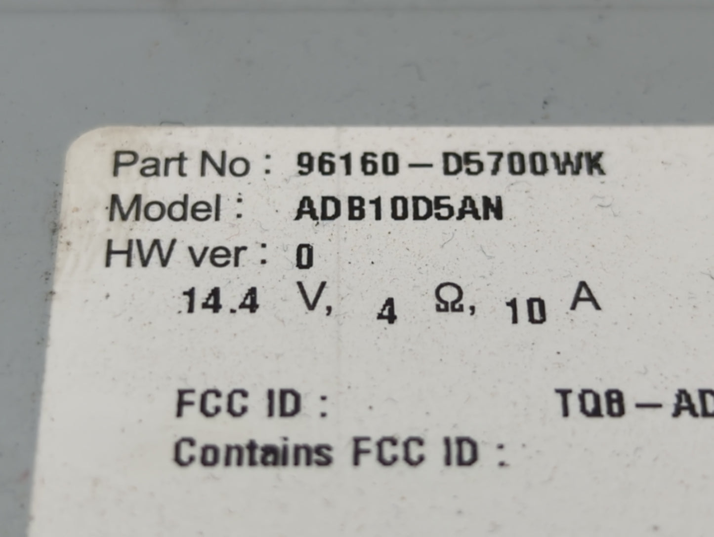 2019-2020 Kia Optima Radio AM FM Cd Player Receiver Replacement P/N:ADB10D5AN 96160D5700WK Fits Fits 2019 2020 OEM Used Auto