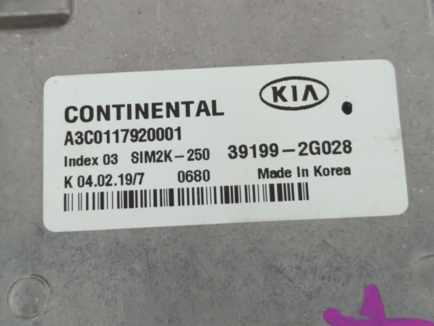 2019-2020 Kia Optima PCM Engine Control Computer ECU ECM PCU OEM P/N:39199-2G028 Fits Fits 2019 2020 OEM Used Auto Parts - O