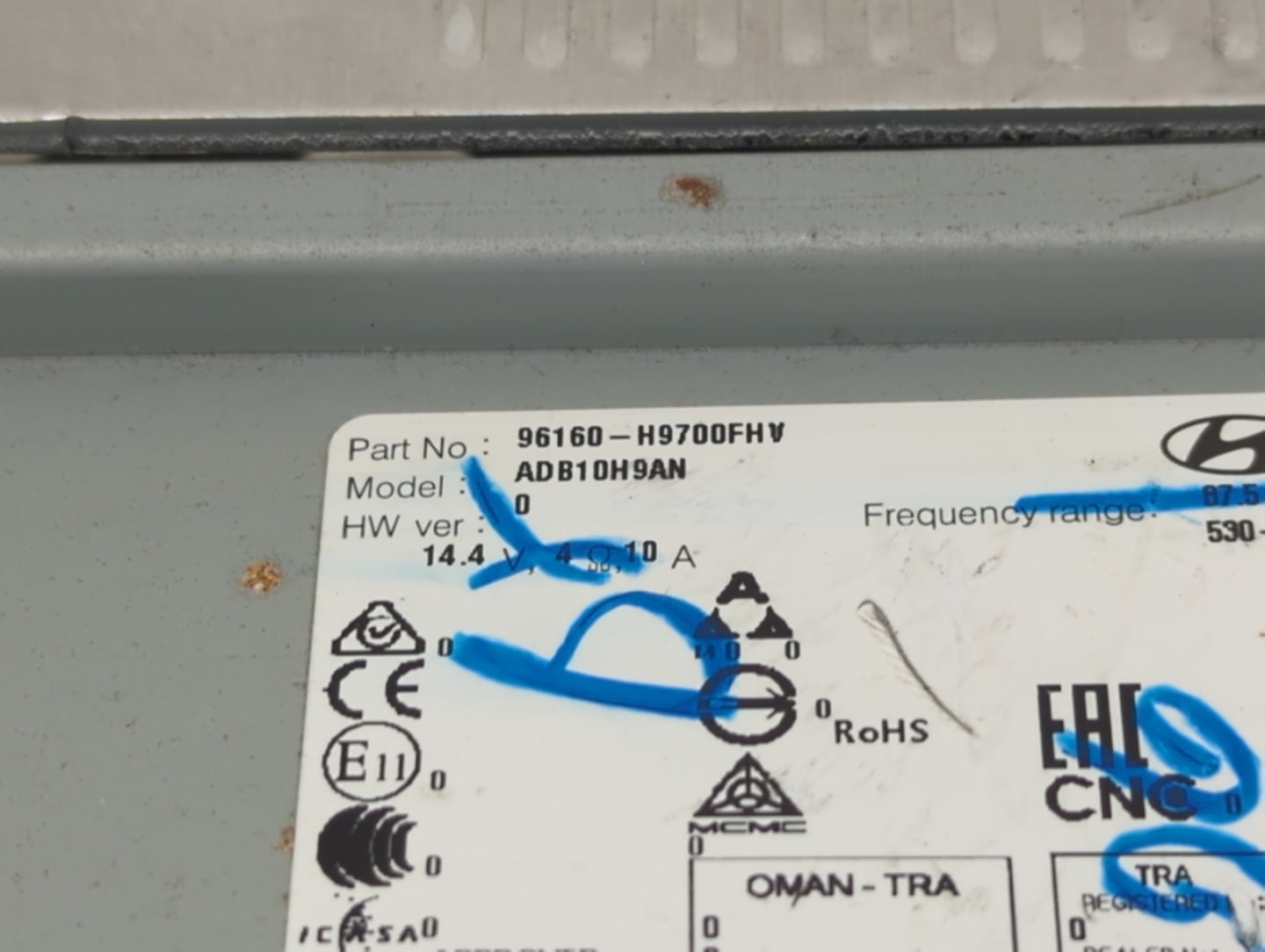 2018-2019 Kia Rio Radio AM FM Cd Player Receiver Replacement P/N:96160-H9700FHV Fits Fits 2018 2019 OEM Used Auto Parts - Oe