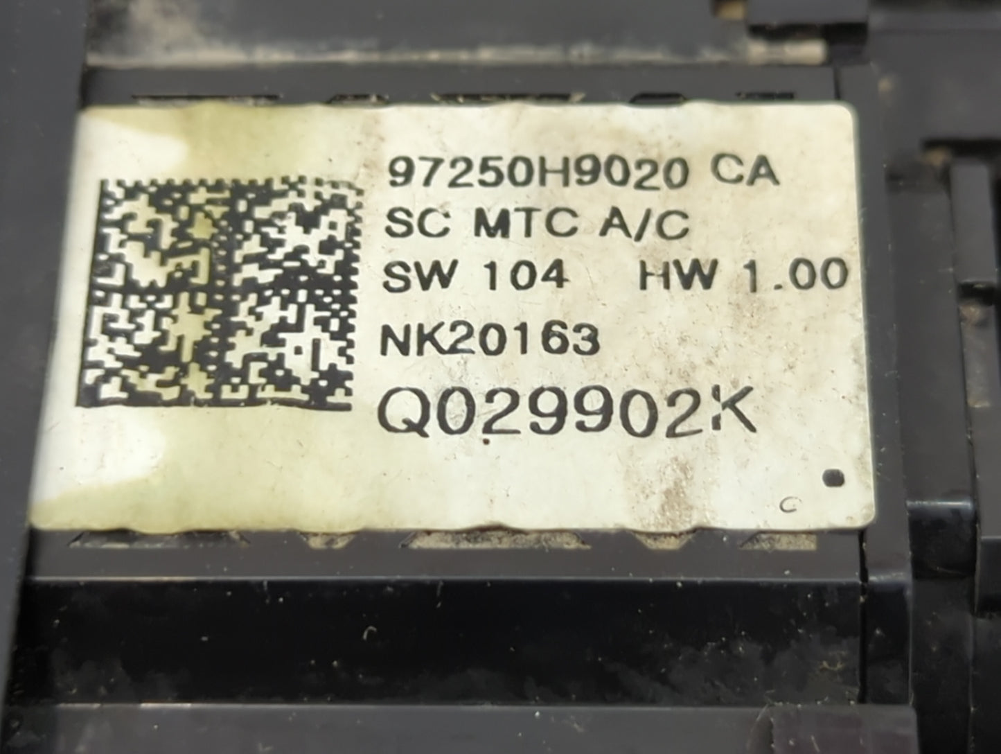 2018-2019 Kia Rio Climate Control Module Temperature AC/Heater Replacement P/N:97250H9020 Fits Fits 2018 2019 OEM Used Auto 