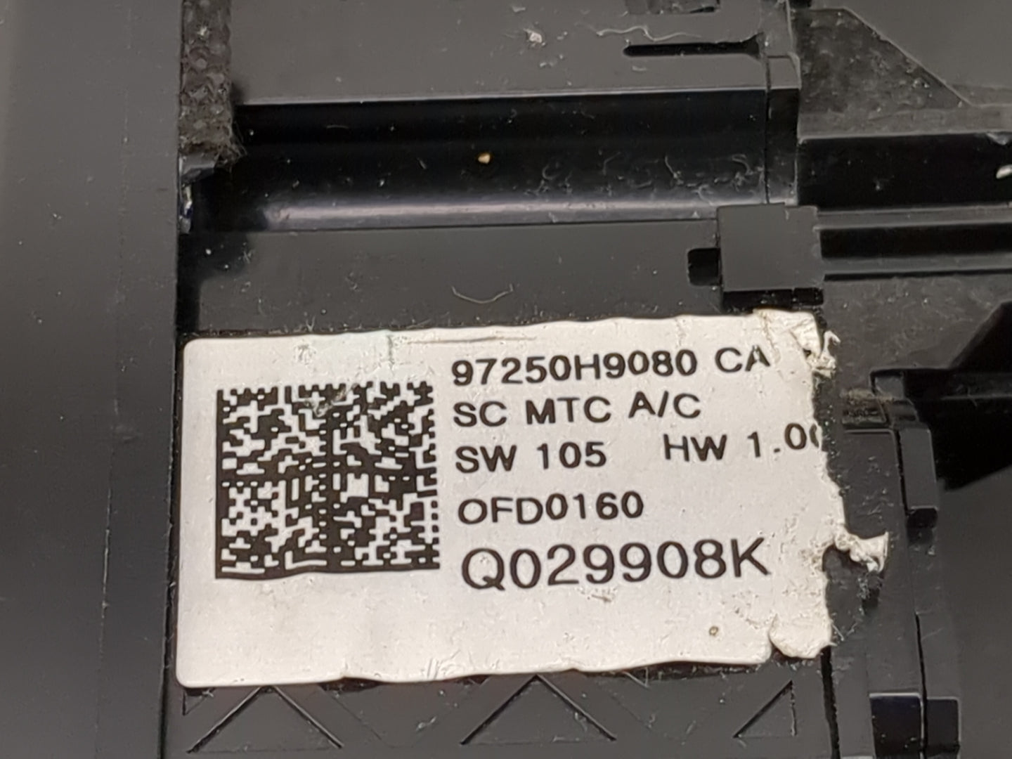 2018-2019 Kia Rio Climate Control Module Temperature AC/Heater Replacement P/N:97250H9080 Fits Fits 2018 2019 OEM Used Auto 