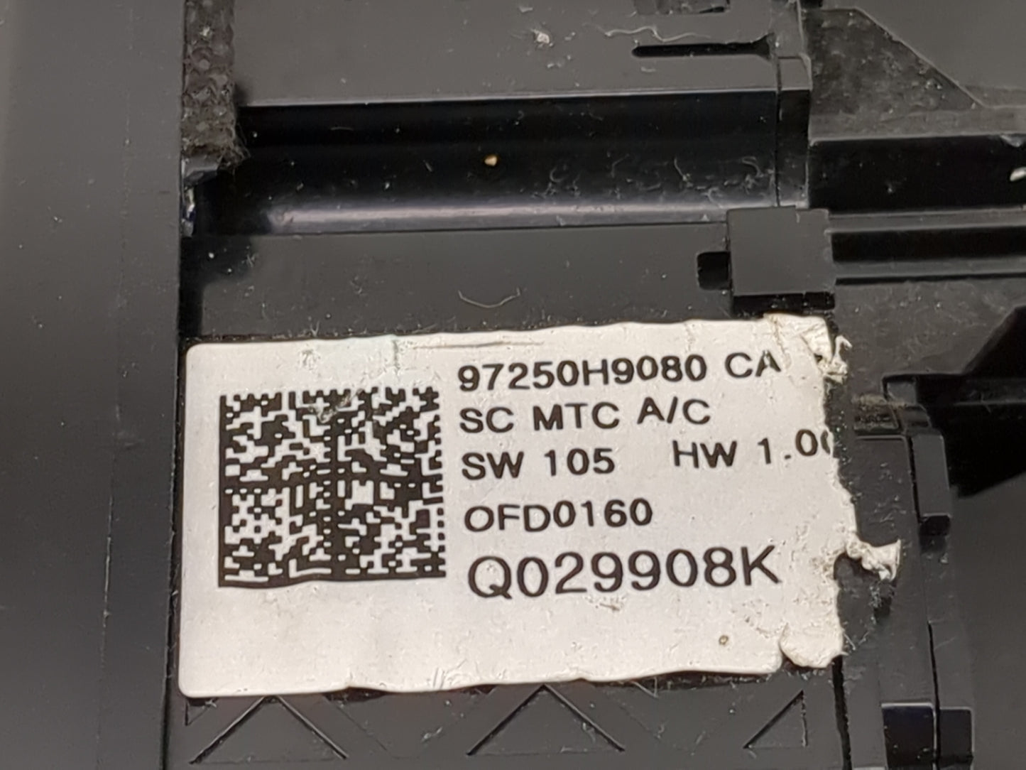 2018-2019 Kia Rio Climate Control Module Temperature AC/Heater Replacement P/N:97250H9080 Fits Fits 2018 2019 OEM Used Auto 