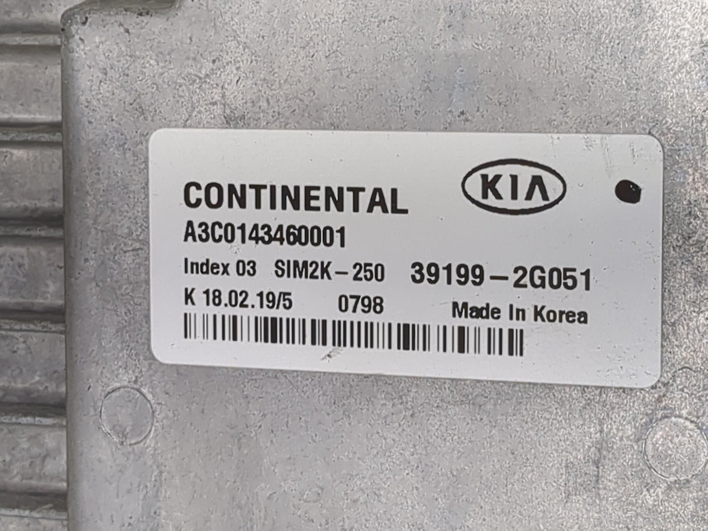 2019-2020 Kia Sorento PCM Engine Control Computer ECU ECM PCU OEM P/N:39199-2G051 Fits Fits 2019 2020 OEM Used Auto Parts - 