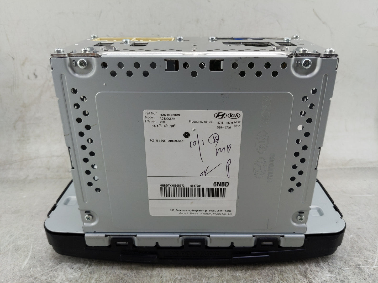 2019-2020 Kia Sorento Radio AM FM Cd Player Receiver Replacement P/N:96160C6NB0WK AD820C6AN, TQ8-ADB20C6AN Fits Fits 2019 20