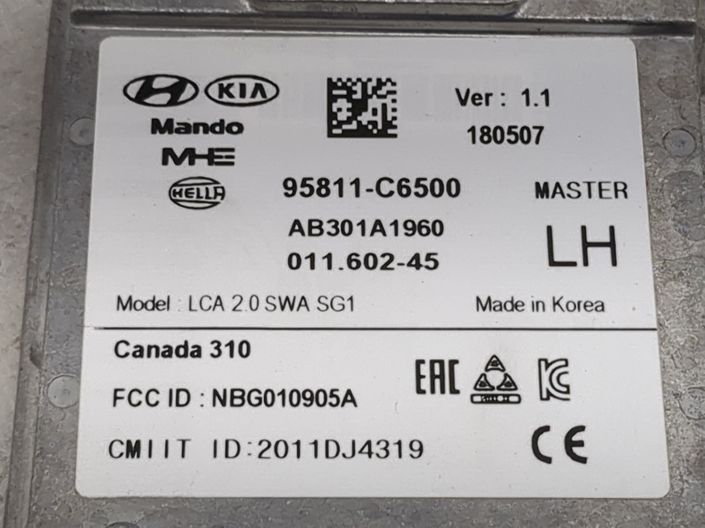 2019 Kia Sorento Driver Assist Control Module - Oemusedautoparts1.com